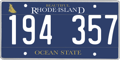 RI license plate 194357