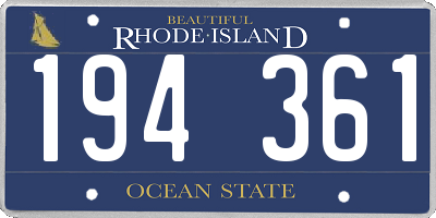 RI license plate 194361