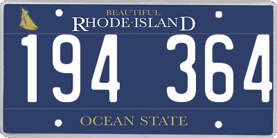 RI license plate 194364