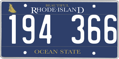 RI license plate 194366