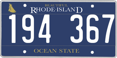 RI license plate 194367