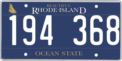 RI license plate 194368