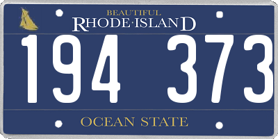 RI license plate 194373