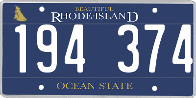 RI license plate 194374
