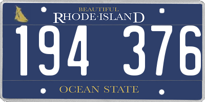 RI license plate 194376