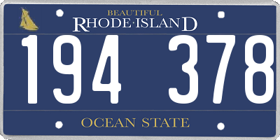RI license plate 194378