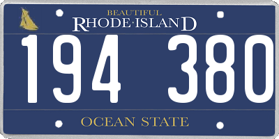 RI license plate 194380