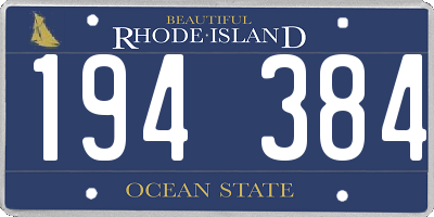 RI license plate 194384