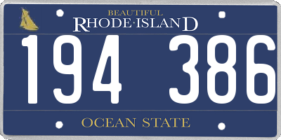 RI license plate 194386