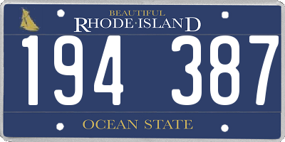 RI license plate 194387