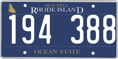 RI license plate 194388