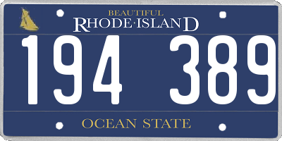 RI license plate 194389