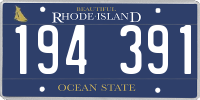 RI license plate 194391