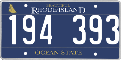 RI license plate 194393