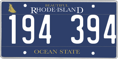 RI license plate 194394