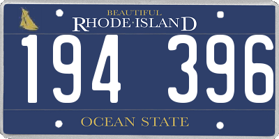 RI license plate 194396