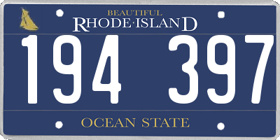 RI license plate 194397