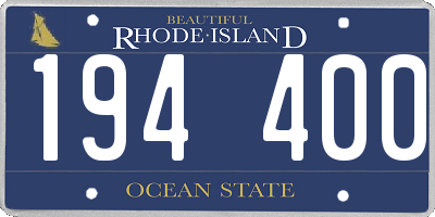 RI license plate 194400