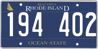 RI license plate 194402