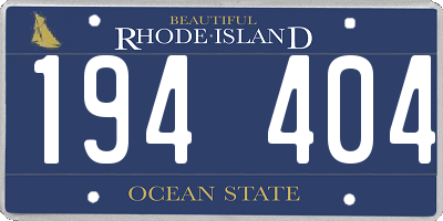 RI license plate 194404