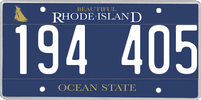 RI license plate 194405