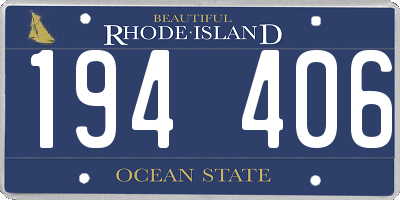 RI license plate 194406