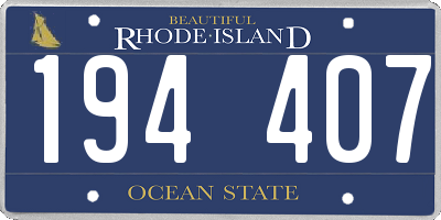 RI license plate 194407