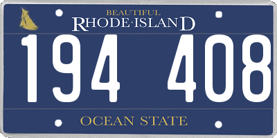 RI license plate 194408