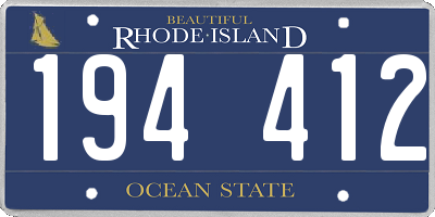RI license plate 194412