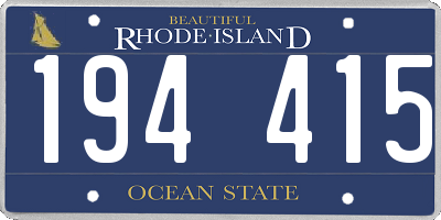RI license plate 194415