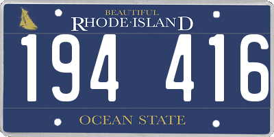 RI license plate 194416