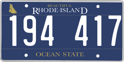 RI license plate 194417