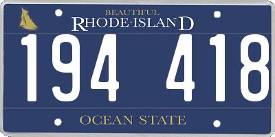 RI license plate 194418