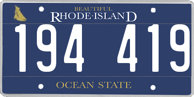 RI license plate 194419