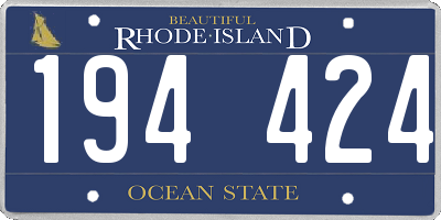 RI license plate 194424