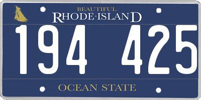 RI license plate 194425