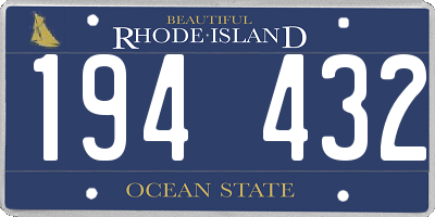 RI license plate 194432