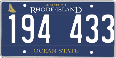RI license plate 194433