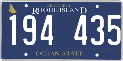 RI license plate 194435
