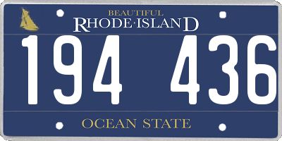 RI license plate 194436