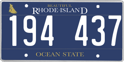 RI license plate 194437