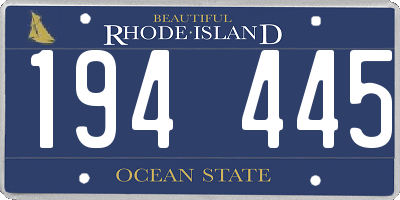 RI license plate 194445
