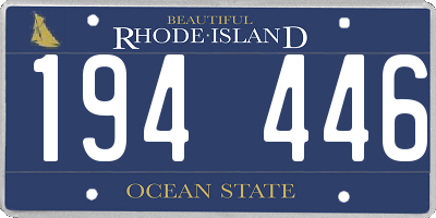 RI license plate 194446