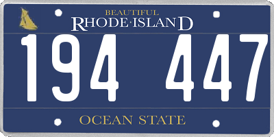 RI license plate 194447