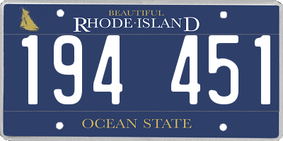 RI license plate 194451