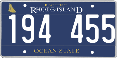 RI license plate 194455