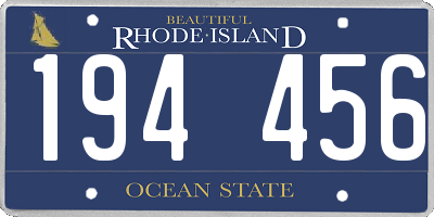 RI license plate 194456