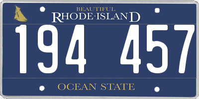 RI license plate 194457