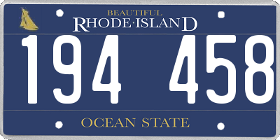 RI license plate 194458