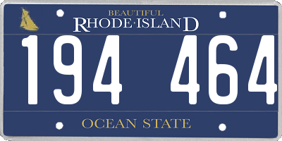 RI license plate 194464
